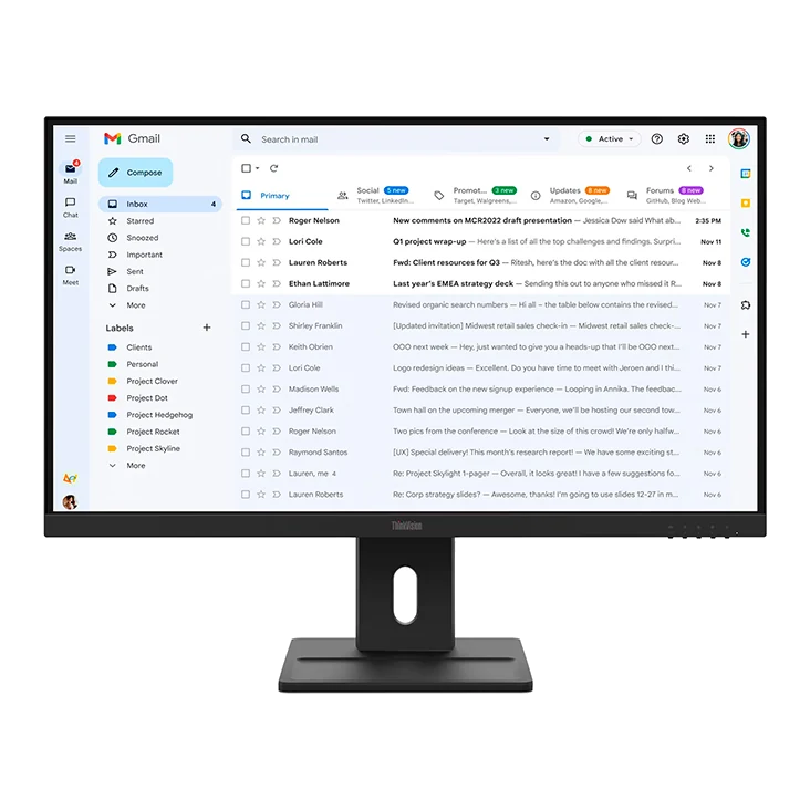 Monitor Lenovo Thinkvision E27-40, 27" Wled/fhd/ips/hdmi X1/dp X1/vga X1/parlantes: 2wx2