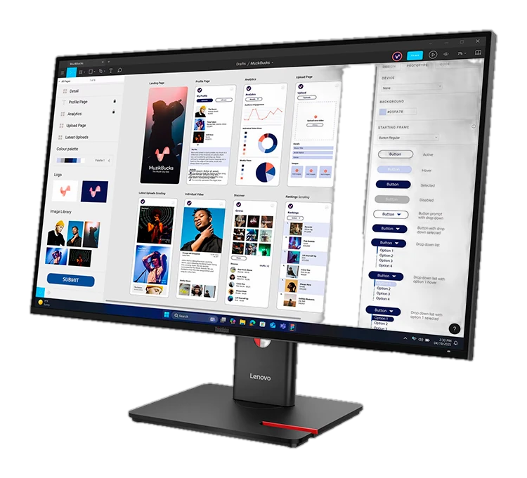 Monitor Plano Lenovo ThinkVision T32UD-40, 31" WLED UHD/IPS/HDMI/DP/USB-C/USB-A/RJ45