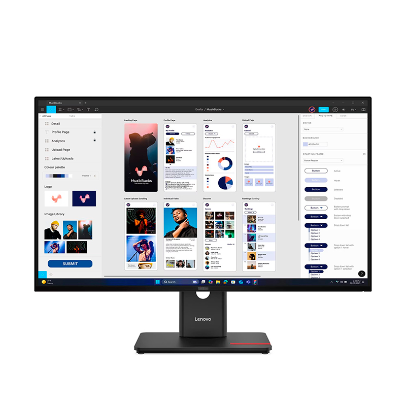 Monitor Plano Lenovo Thinkvision T32ud-40, 31" Wled Uhd/ips/hdmi/dp/usb-c/usb-a/rj45