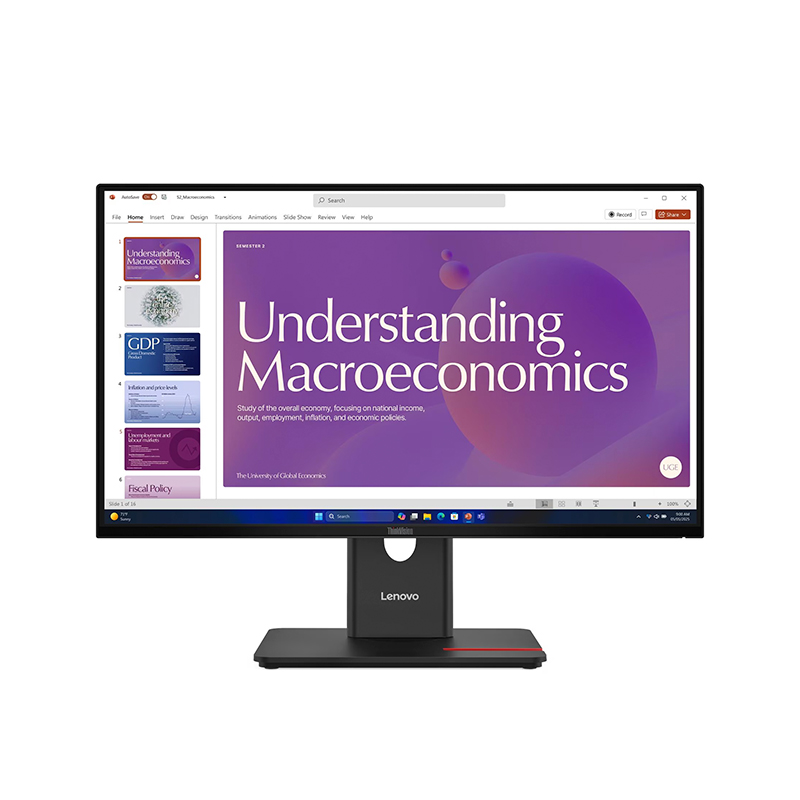 Monitor Lenovo Thinkvision T24d-40, 23.8" 1920x1080 Wled Ips Hdmi/dp/rj-45/raven Black