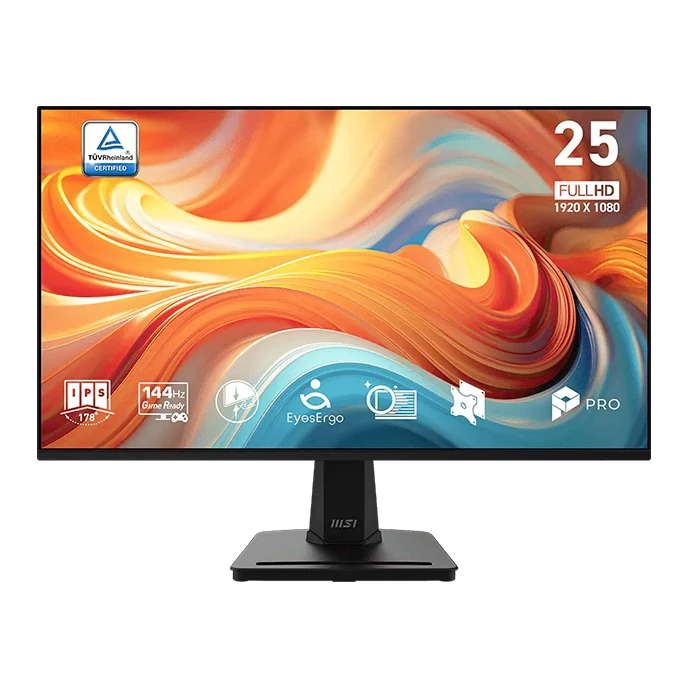 Monitor Plano Gaming Msi Pro Mp251 E14l, 24.5" Fhd Ips, 144hz, Hdmi X1, Vga X1