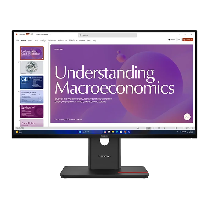 Monitor Lenovo Thinkvision T24d-40, 23.8" 1920x1080 Wled Ips Hdmi/dp/rj-45/raven Black