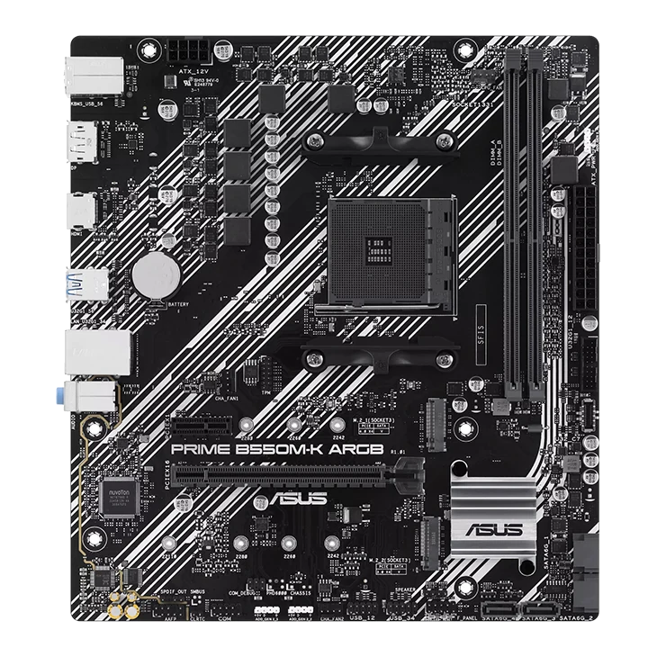 Motherboard Asus Prime B550m-k Argb, Chipset Amd B550, Socket Amd Am4, Matx