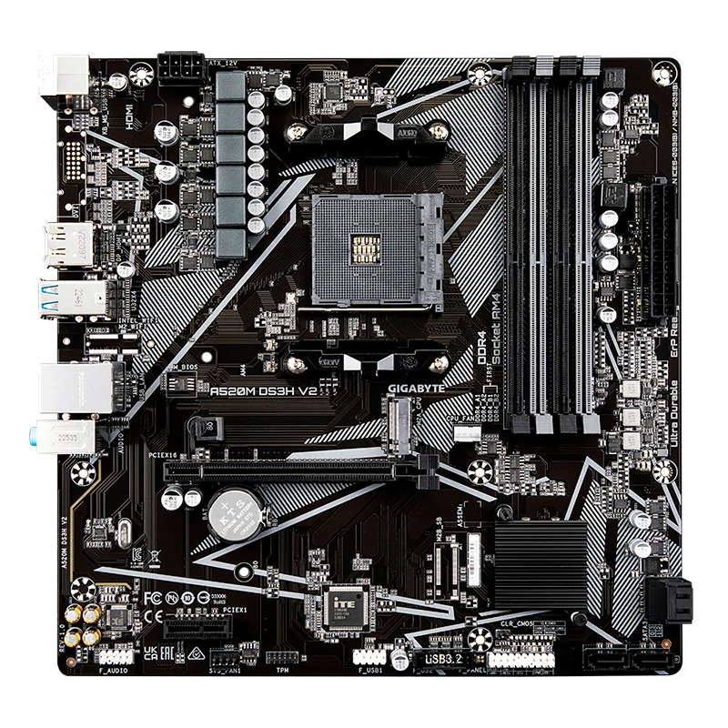Motherboard Gigabyte A520m Ds3h V2 (rev. 1.0), Am4, Ddr4, Hdmi, Dp, Hd Audio.