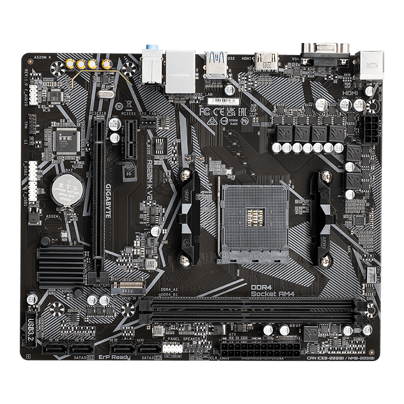 Motherboard Gigabyte A520m K V2 (rev. 1.0) Chipset Amd A520, Socket Am4, Micro Atx