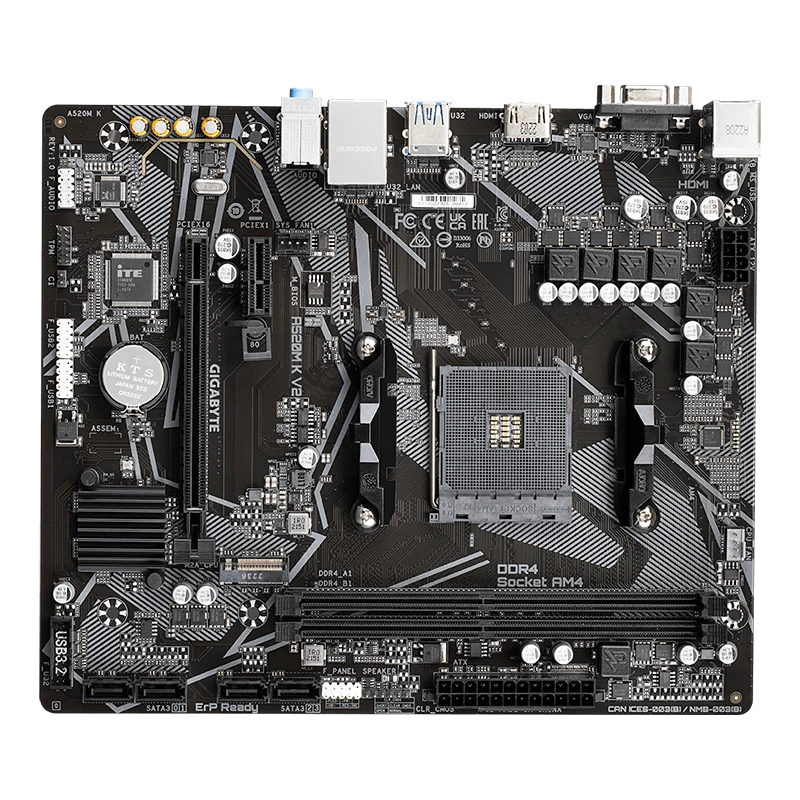 Motherboard Gigabyte A520m K V2 (rev. 1.0) Chipset Amd A520, Socket Am4, Micro Atx