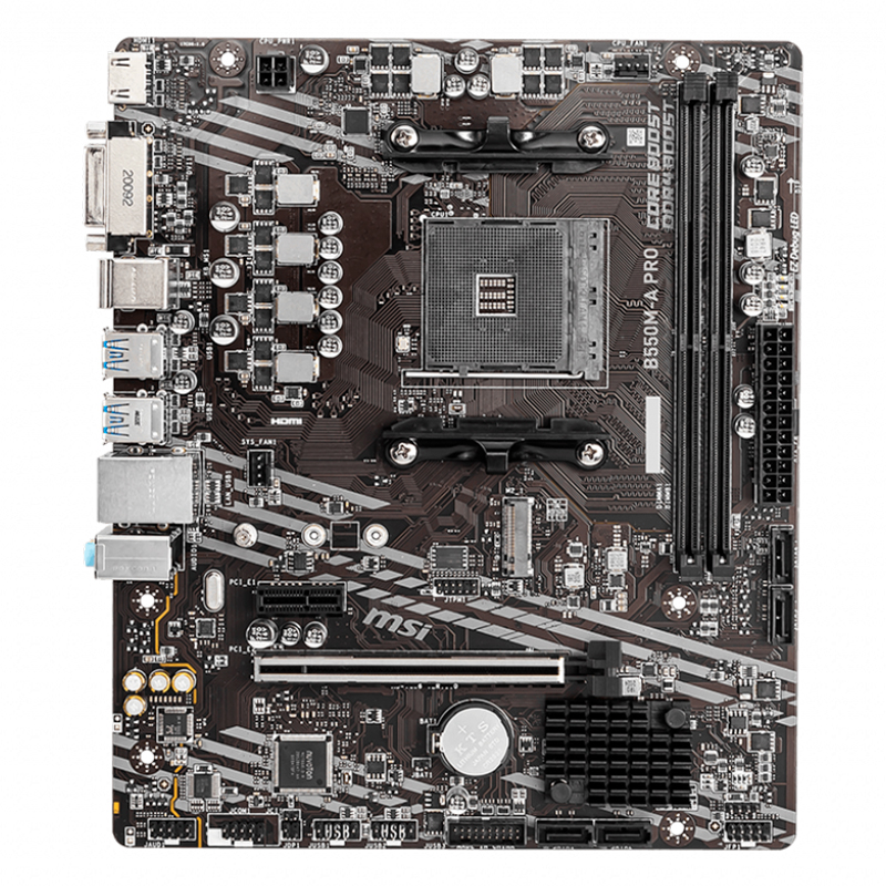 Motherboard Msi B550m-a Pro, Amd B550, Am4, Ddr4, Hdmi, Dvi-d, Lan, Usb 3.2 Gen1, M-atx