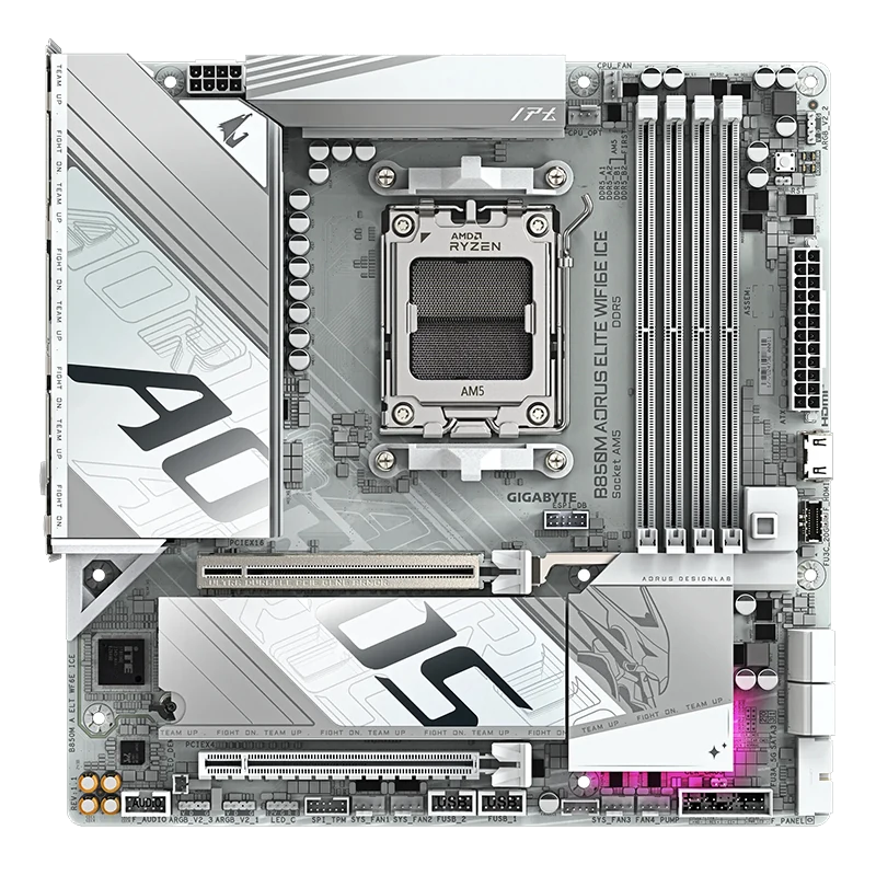 Motherboard Gigabyte B850m Aorus Elite Wifi6e Ice, Chipset Amd B850, Socket Amd Am5, Atx