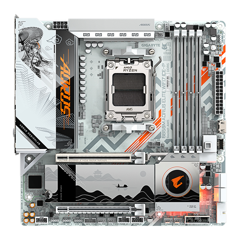 Motherboard Gigabyte B850m Aorus Elite Wifi7 Ice-p, Chipset Amd B850, Socket Amd Am5, Matx