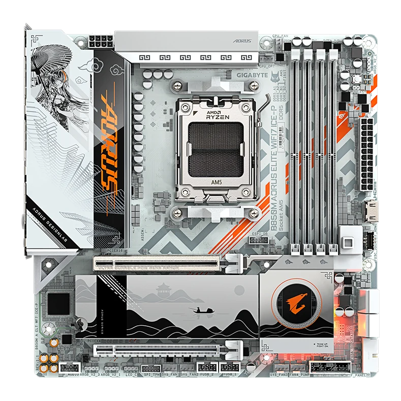Motherboard Gigabyte B850m Aorus Elite Wifi7 Ice-p, Chipset Amd B850, Socket Amd Am5, Matx