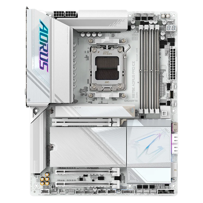 Motherboard Gigabyte X870e Aorus Pro Ice, Chipset Amd X870e, Socket Amd Am5, Atx