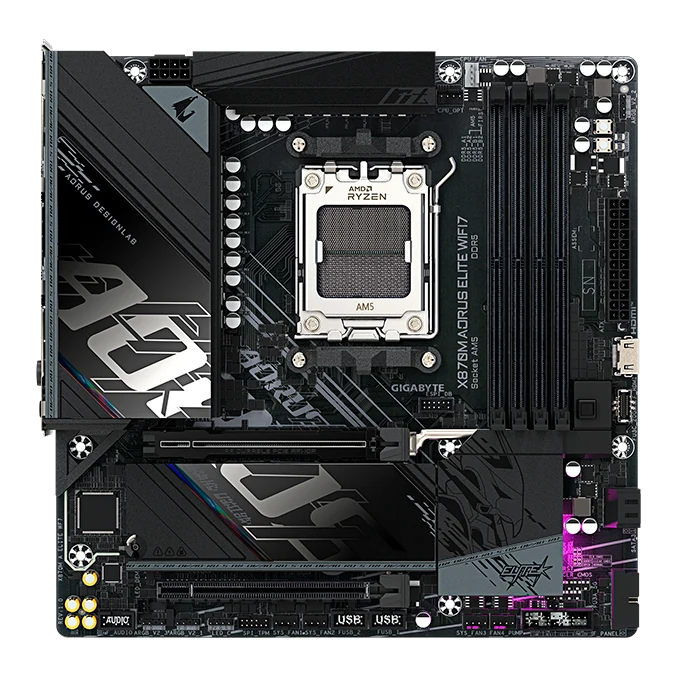 Motherboard Gigabyte X870m Aorus Elite Wifi7, Chipset Amd X870, Socket Amd Am5, Matx