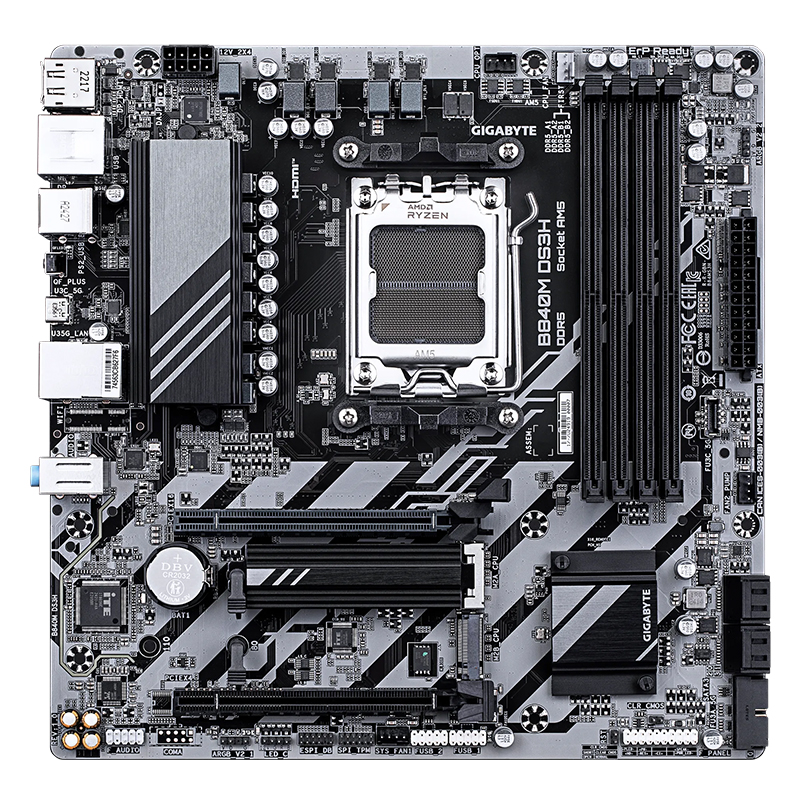 Motherboard Gigabyte B840m Ds3h, Chipset Amd B840, Socket Amd Am5, Matx