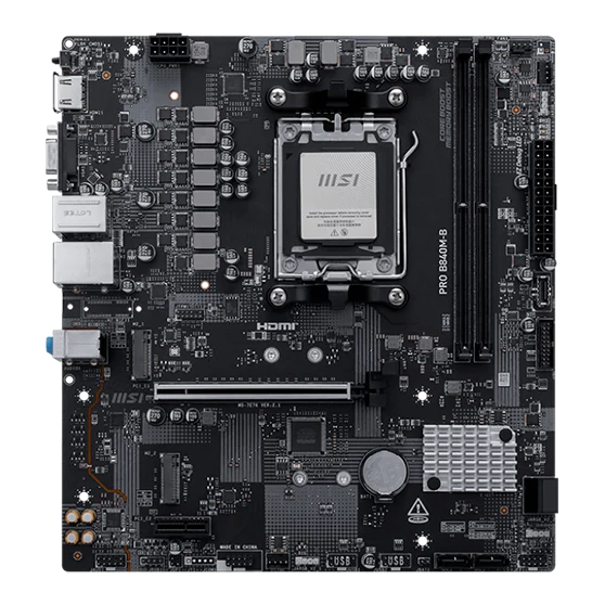 Motherboard Msi Pro B840m-b, Chipset Amd B840, Socket Amd Am5, Matx