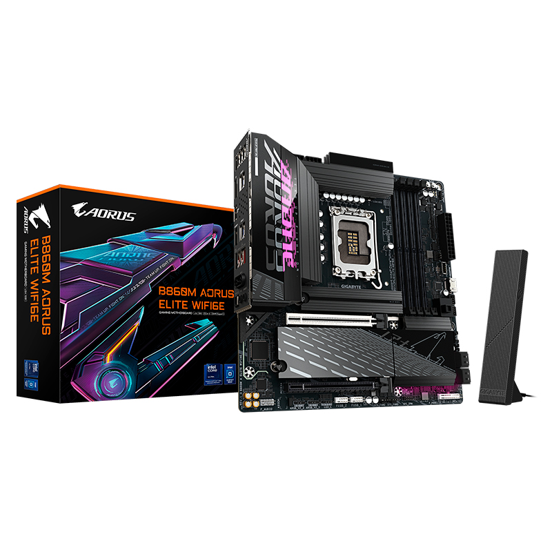 Motherboard Gigabyte B860m Aorus Elite Wifi6e, Chipset Intel B860, Lga1851, Hdmi, Dp, Matx