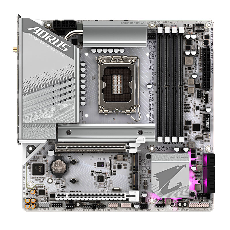 Motherboard Gigabyte Z790m Aorus Elite Ax Ice, Chipset Intel Z790, Lga1700, Matx