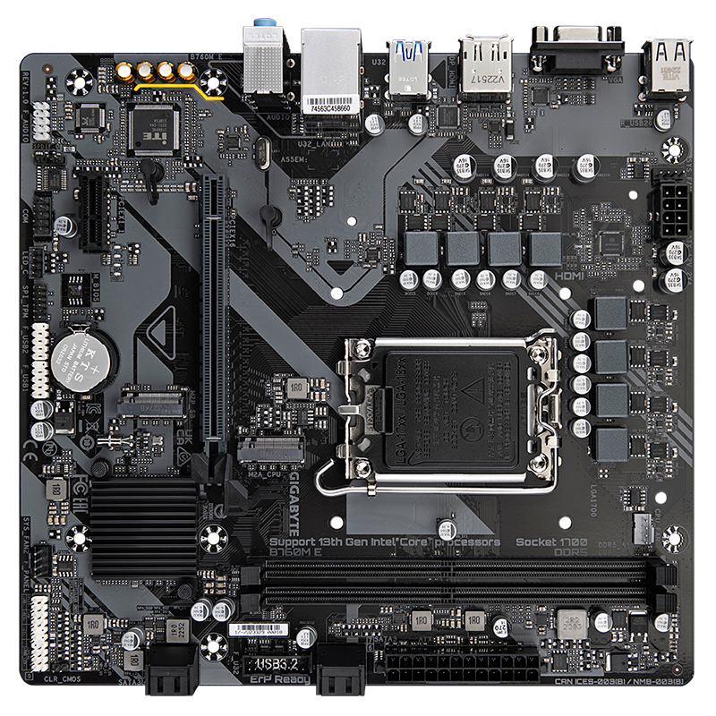 Motherboard Gigabyte B760m E (rev. 1.0) Chipset Intel B760, Lga1700, Micro Atx