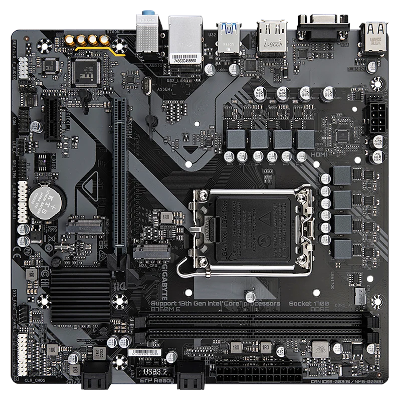 Motherboard Gigabyte B760m E (rev. 1.0) Chipset Intel B760, Lga1700, Micro Atx