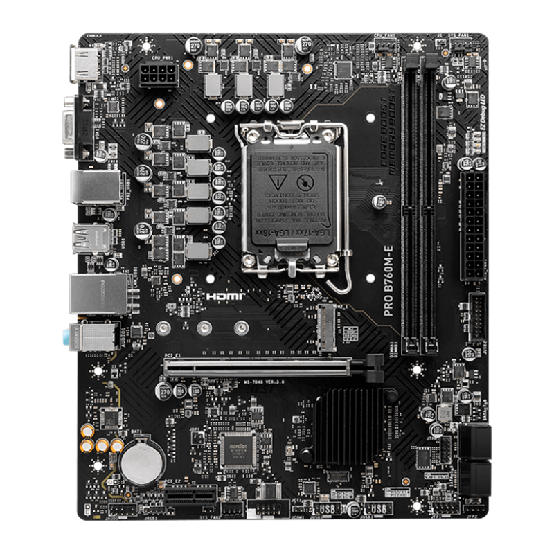 Motherboard Msi Pro B760m-e, Chipset Intel B760, Lga1700, Hdmi, Vga, Matx