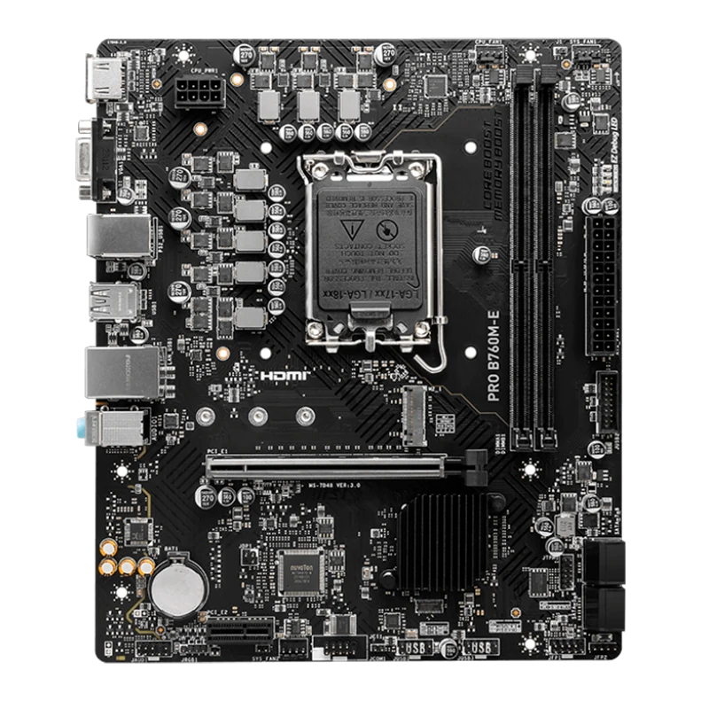 Motherboard Msi Pro B760m-e, Chipset Intel B760, Lga1700, Hdmi, Vga, Matx