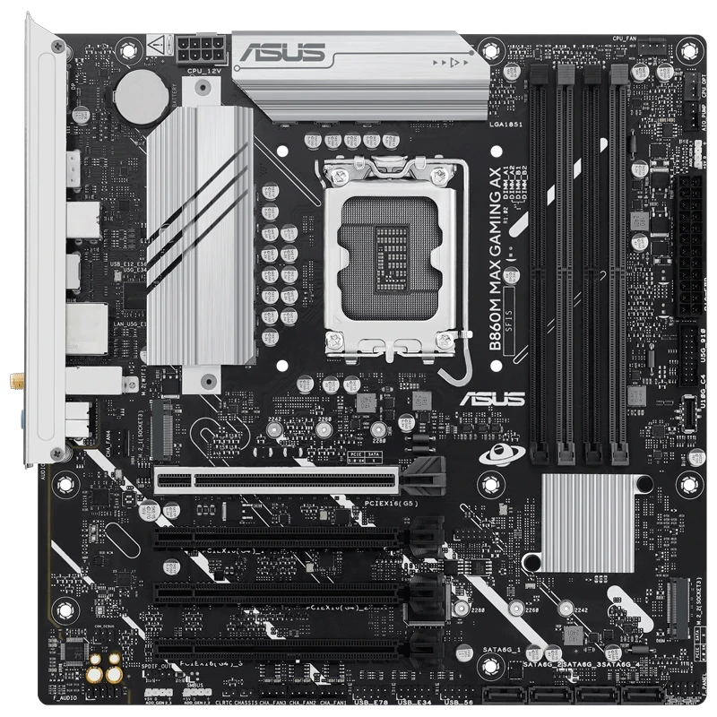 Motherboard Asus B860m Max Gaming Ax, Chipset Intel B860, Lga 1851, Dp, Matx