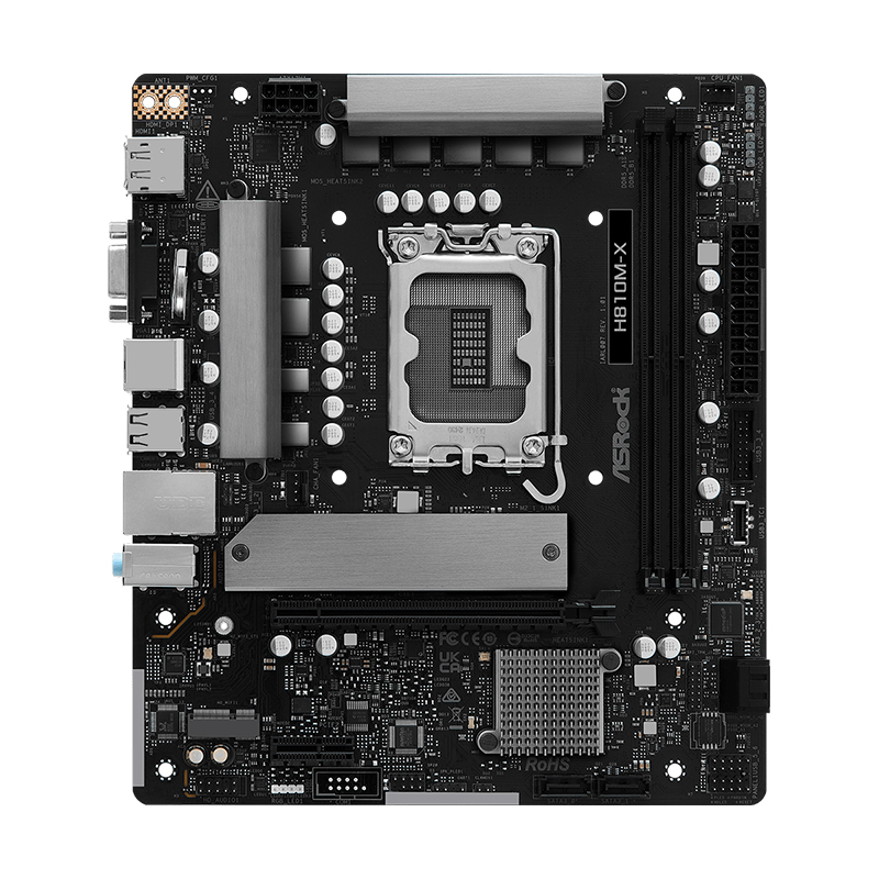 Motherboard Asrock H810m-x, Chipset Intel H810, Lga 1851, 1xvga, 1xhdmi, 1xdp, Matx