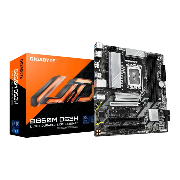 Motherboard Gigabyte B860m Ds3h, Chipset Intel B860, Lga 1851, 1 X Hdmi, 2 X Dp, Matx