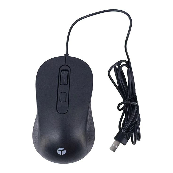 Mouse óptico Teros Te-1229s, Usb, 4 Botones, Negro