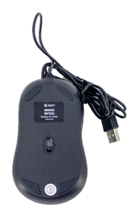 Mouse óptico Teros Te-1229s, Usb, 4 Botones, Negro — vista 2