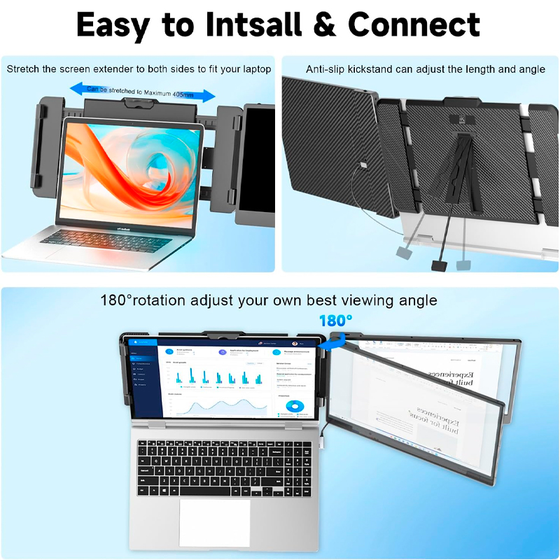 Extensor de monitor de 14" para portatiles de 13" - 17", FHD (1920x1080), IPS, USB-C/HDMI