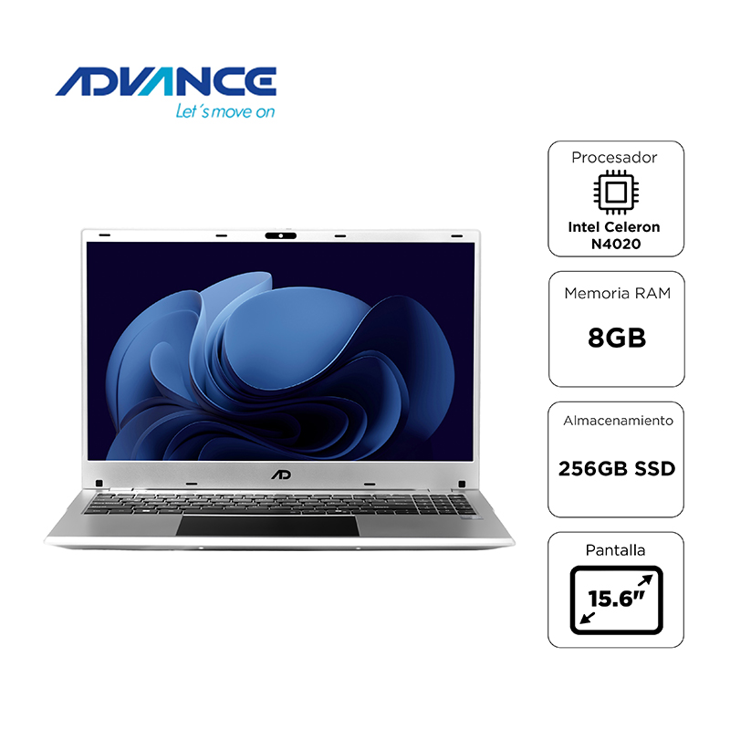 Notebook Advance Nv9855 15.6" Celeron N4020 1.10 Ghz 8gb Ram 256gb Ssd