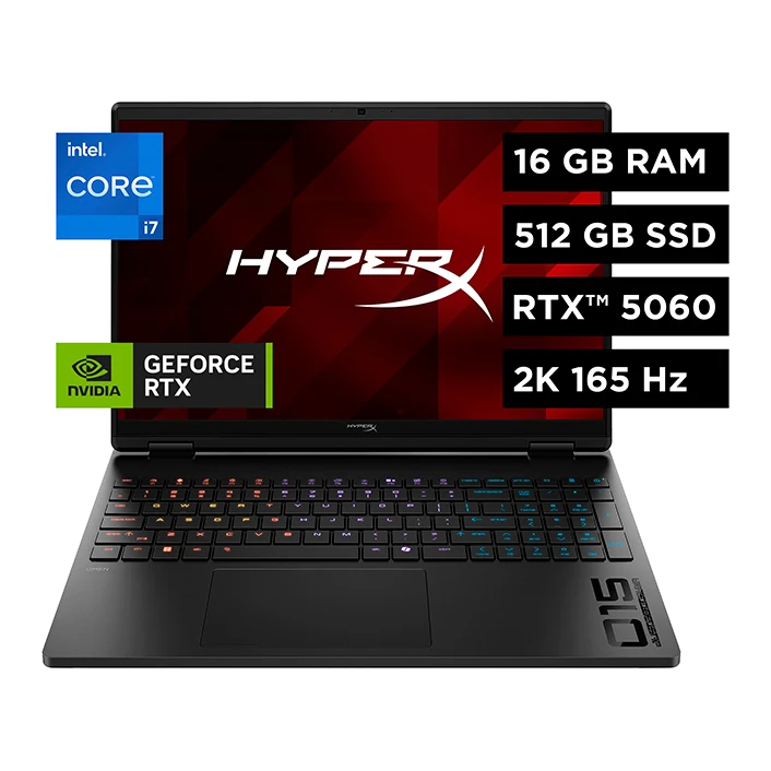 Notebook Gaming Hp Hyperx Omen 15-ga0001la, Core I7-14650hx Hasta 5.2ghz, 16gb Ddr5-5600