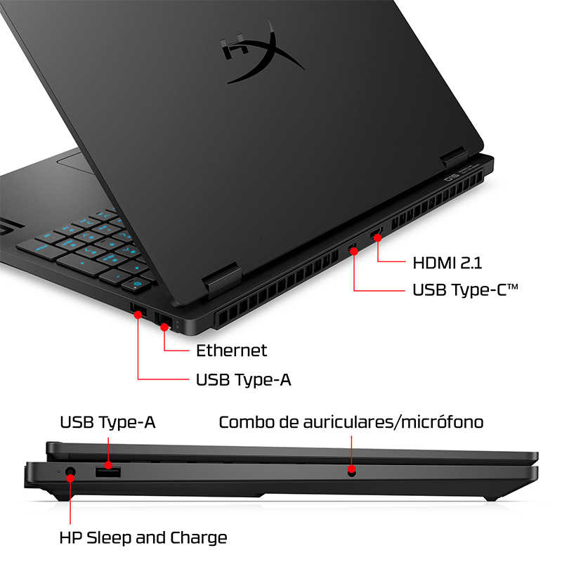 Notebook Gaming HP HyperX Omen 15-ga0001la, Core i7-14650HX hasta 5.2GHz, 16GB DDR5-5600