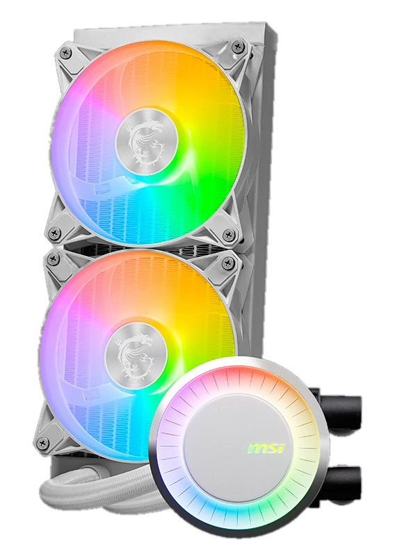 Refrigeracion líquida MSI MAG CORELIQUID E240 / Cantidad de ventiladores: 2, Color Blanco