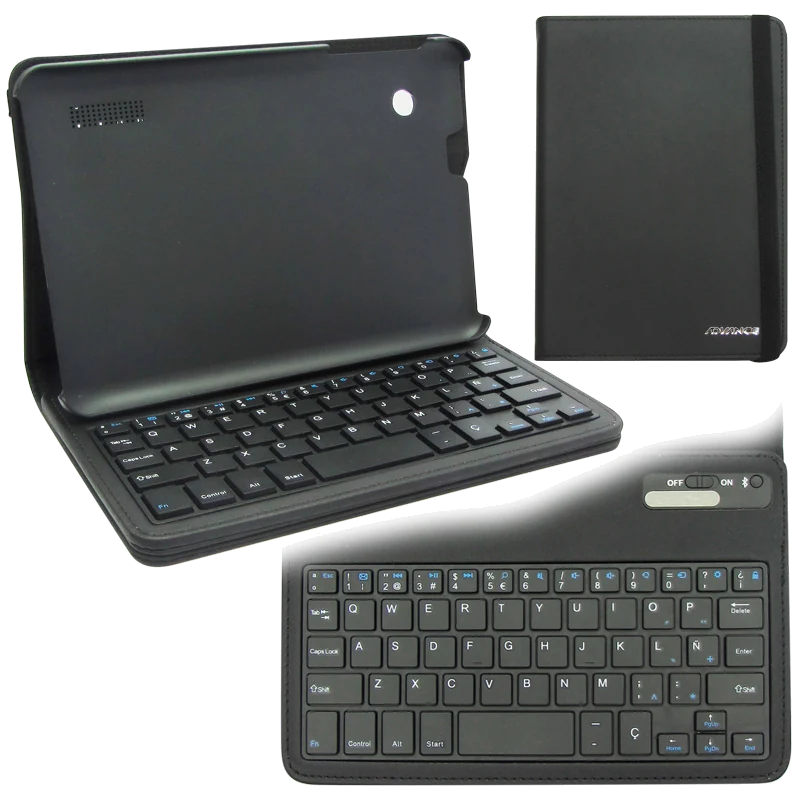 Estuche Advance Con Teclado Bluetooth, Negro.