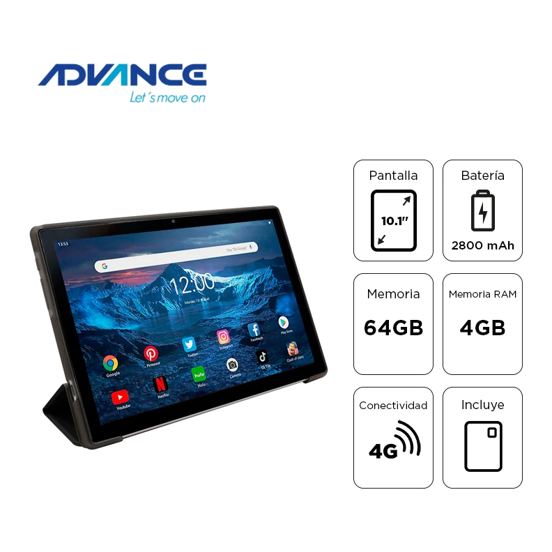 Tablet Advance Smartpad Sp5706, 10.1" Wxga Ips, T310 2.00ghz, 4gb Ram, 64gb, Android 13