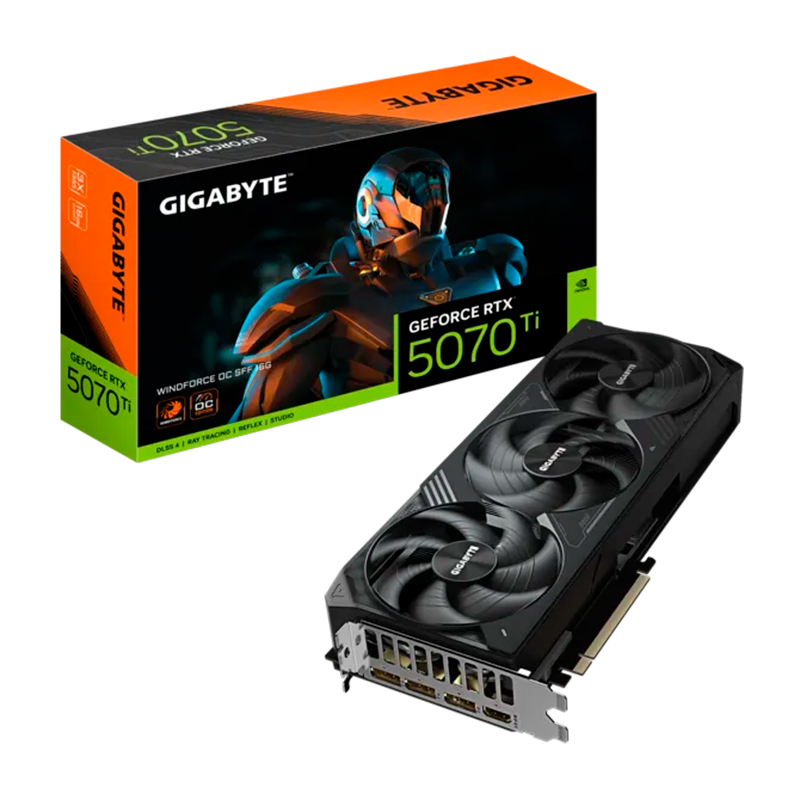Tarjeta De Video Gigabyte Geforce Rtx 5070 Ti Windforce Oc Sff 16g, 16 Gb Gddr7, Pcie 5.0