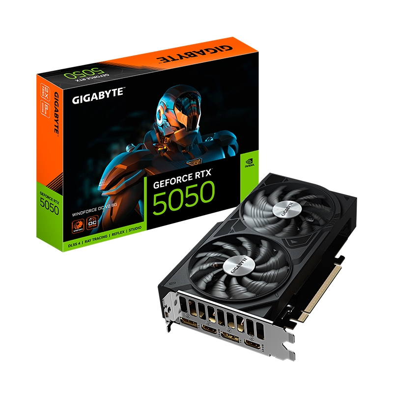 Tarjeta De Video Gigabyte Geforce Rtx 5050 Windforce Oc V2 8g, 8gb Gddr6, Pcie 5.0