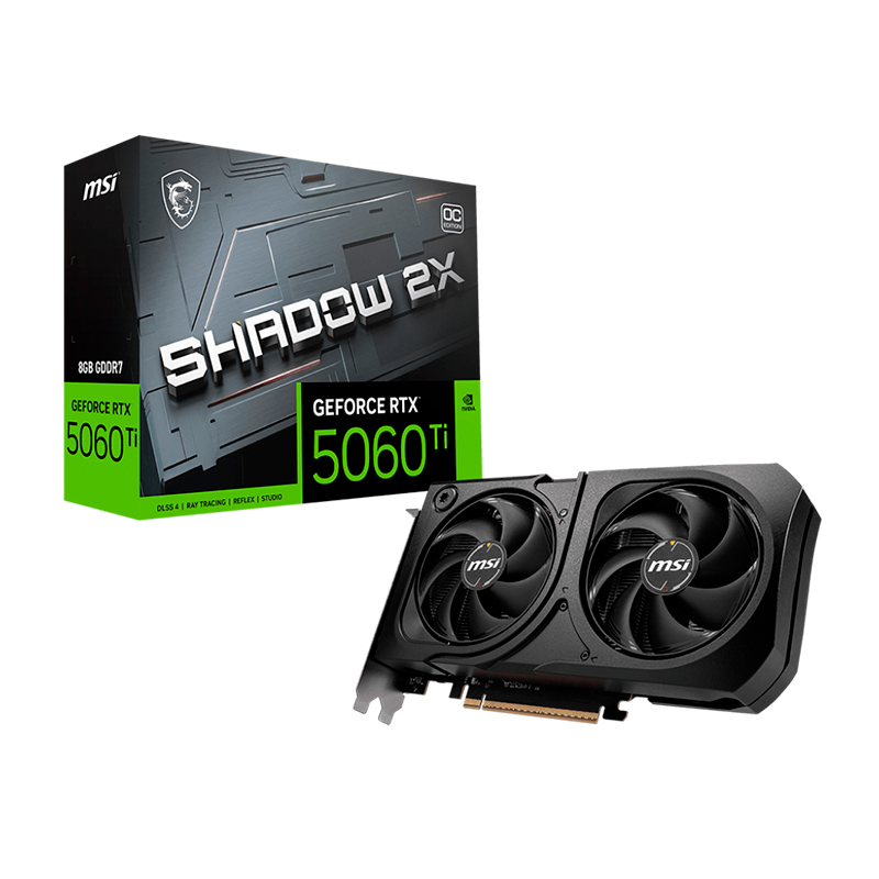 Tarjeta De Video Msi Geforce Rtx 5060 Ti 8g Shadow 2x Oc Plus, 8 Gb Gddr7, Pcie Gen 5.0