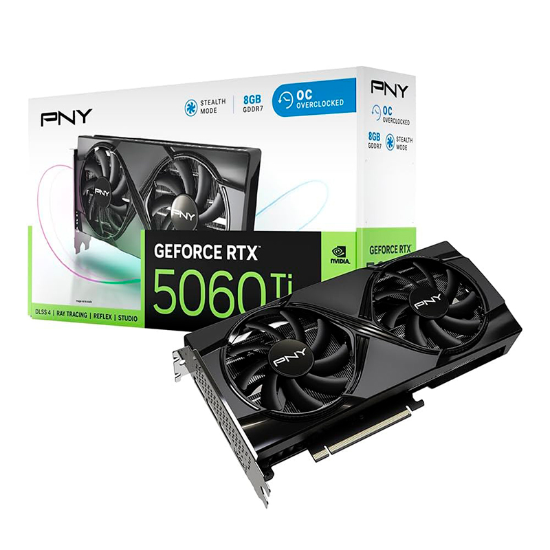 Tarjeta De Video Pny Geforce Rtx 5060 Ti Oc, 8gb Gddr7, Pci Express 5.0 X8