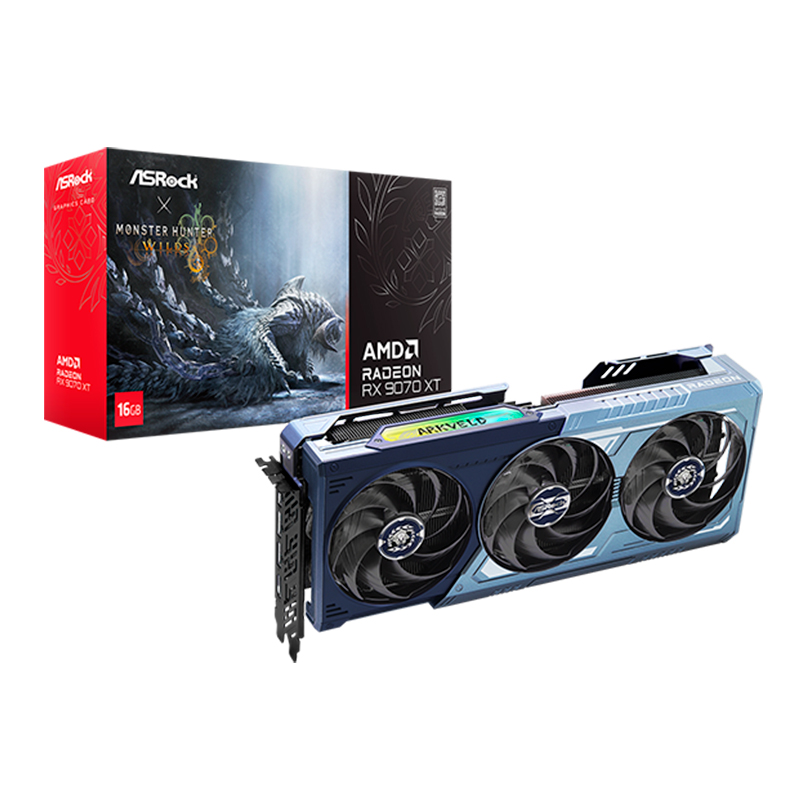 Tarjeta De Video Asrock Amd Radeon Rx 9070 Xt Monster Hunter Wilds, 16gb Gddr6, Pcie5