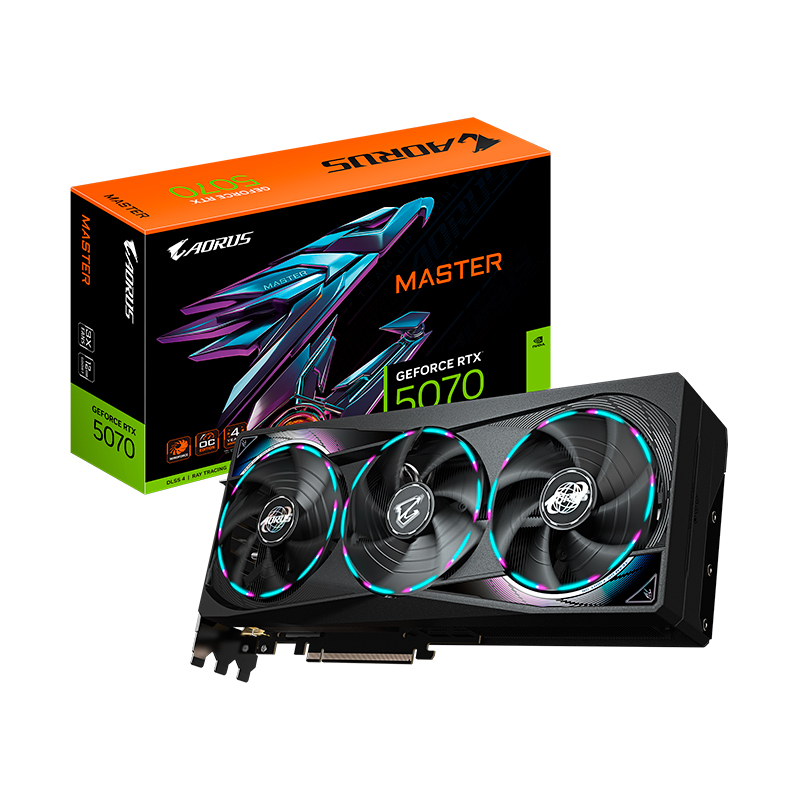 Tarjeta De Video Gigabyte Aorus Geforce Rtx 5070 Master 12g, 12 Gb Gddr7, Pcie Gen 5.0
