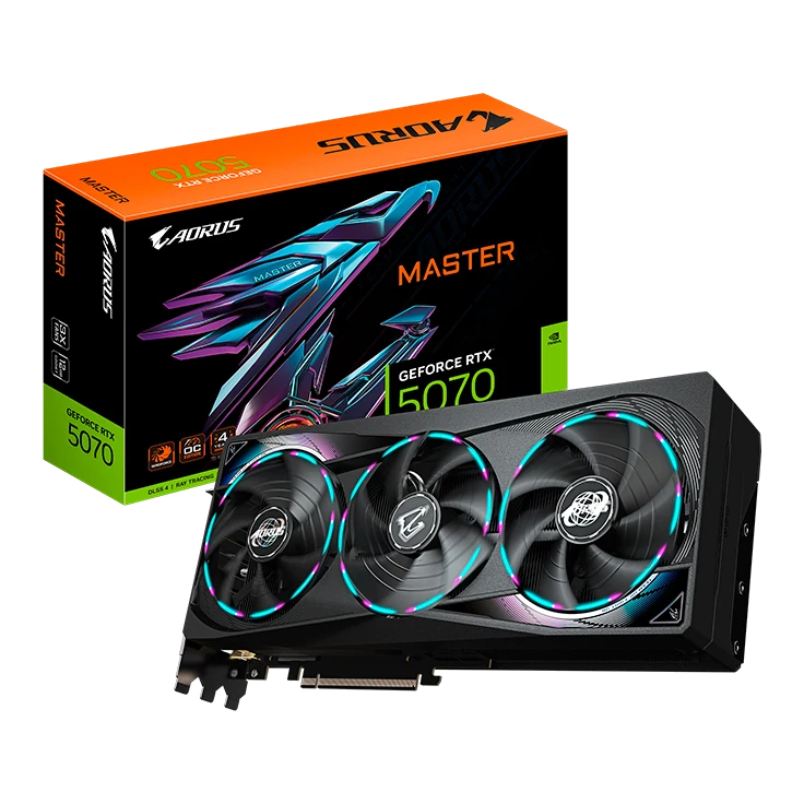Tarjeta De Video Gigabyte Aorus Geforce Rtx 5070 Master 12g, 12 Gb Gddr7, Pcie Gen 5.0