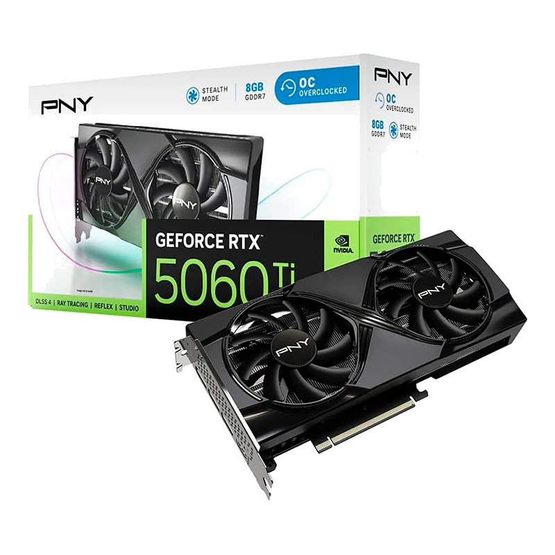 Tarjeta De Video Pny Geforce Rtx 5060 Ti Oc, 8gb Gddr7, Pci Express 5.0 X8