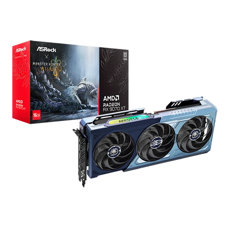 Tarjeta De Video Asrock Amd Radeon Rx 9070 Xt Monster Hunter Wilds, 16gb Gddr6, Pcie5