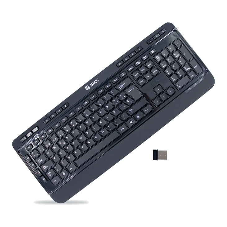Teclado Inalámbrico Teros Te-4074cs, 2.4ghz, Usb, Negro
