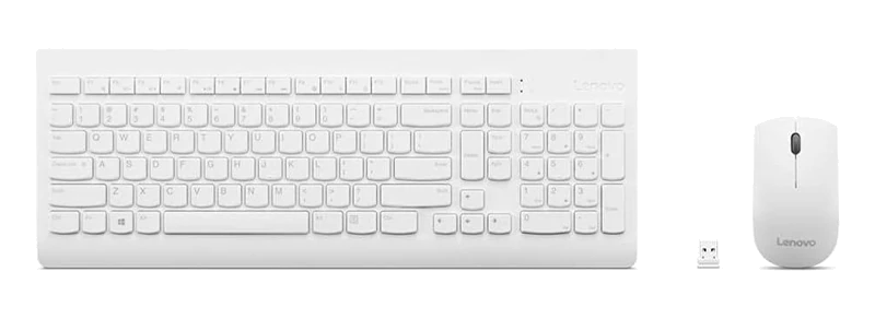 Kit de Teclado + Mouse combo, LENOVO 510, Inalámbrico, Color Blanco
