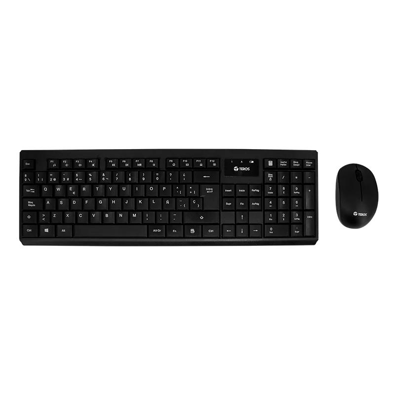 Kit Teclado Y Mouse Teros Te-4071s, Inalámbrico, 2.4 Ghz, Acabado Elegante, Negro, Español