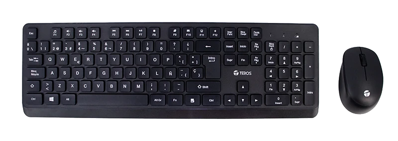 Kit Inalámbrico Teclado + Mouse Teros Te-5011cs, 2.4ghz, 1000dpi, Español, Negro
