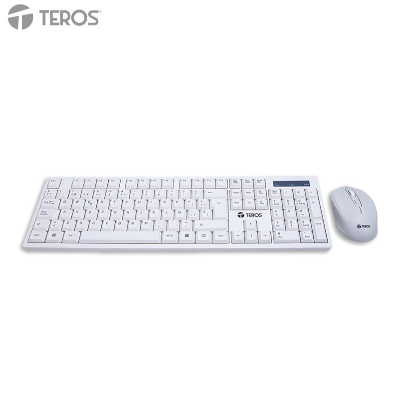 Combo Inalámbrico Teclado + Mouse Teros Te-5016s, Blanco